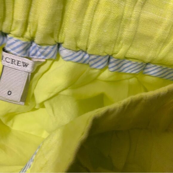 J Crew Shorts Size 0 100% Linen line green - Picture 6 of 8